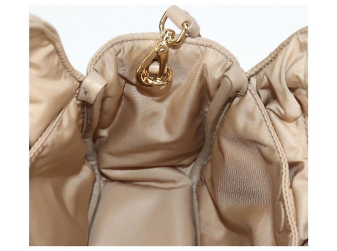 PRADA Borsa a Mano Nylon 2way Beige Oro Auth 118908SM D'oro - vista 21