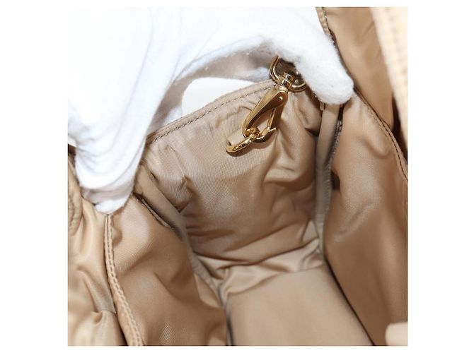 PRADA Borsa a Mano Nylon 2way Beige Oro Auth 118908SM D'oro - vista 22
