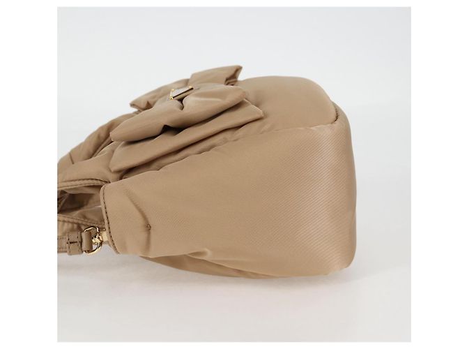PRADA Borsa a Mano Nylon 2way Beige Oro Auth 118908SM D'oro - vista 3