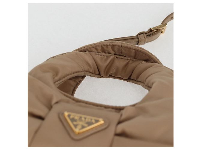 PRADA Borsa a Mano Nylon 2way Beige Oro Auth 118908SM D'oro - vista 7