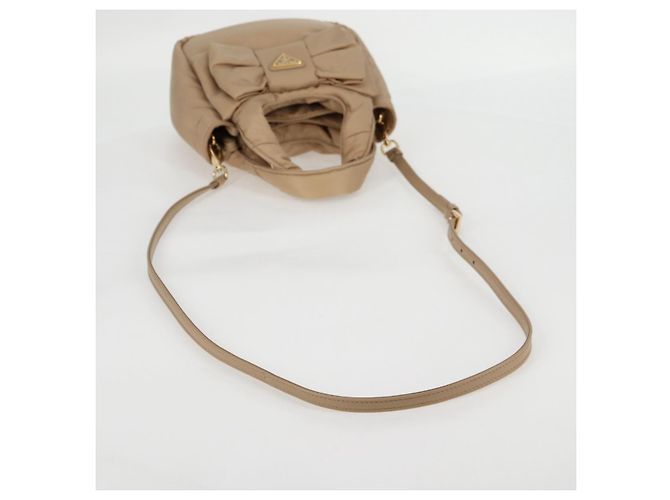 PRADA Borsa a Mano Nylon 2way Beige Oro Auth 118908SM D'oro - vista 8