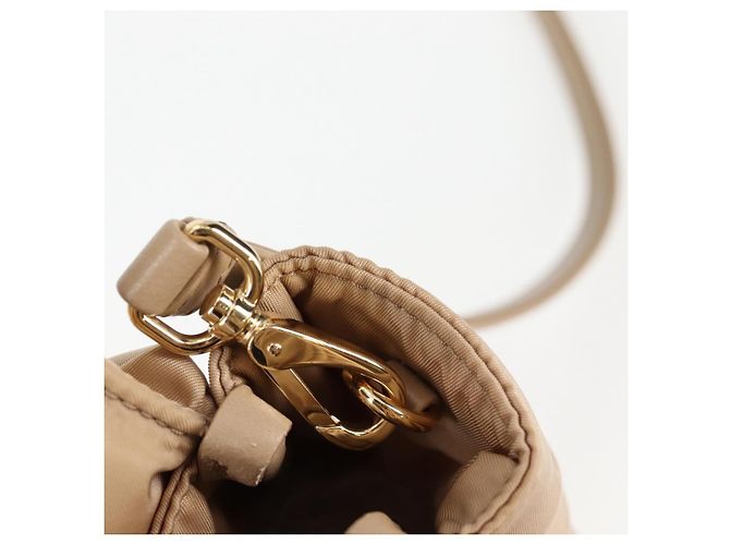PRADA Borsa a Mano Nylon 2way Beige Oro Auth 118908SM D'oro - vista 9