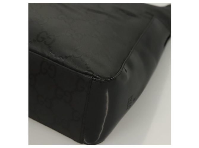 Borsa a Spalla in Tela GG Gucci Outlet Nera Argento 77112 3444 Auth ep9749 Nero - vista 11