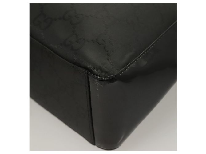 Borsa a Spalla in Tela GG Gucci Outlet Nera Argento 77112 3444 Auth ep9749 Nero - vista 13