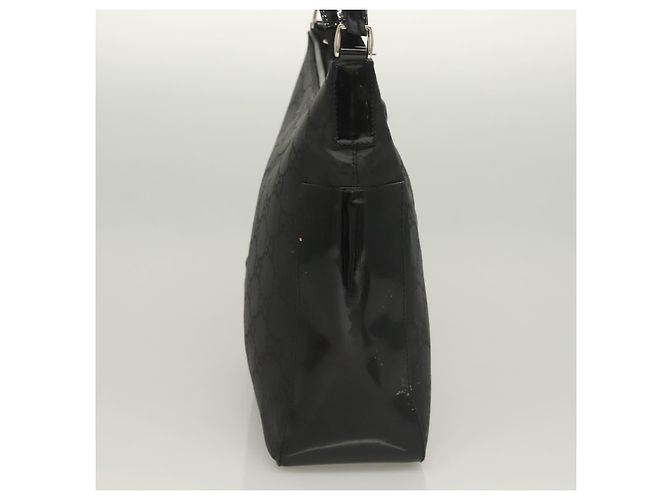 Borsa a Spalla in Tela GG Gucci Outlet Nera Argento 77112 3444 Auth ep9749 Nero - vista 4