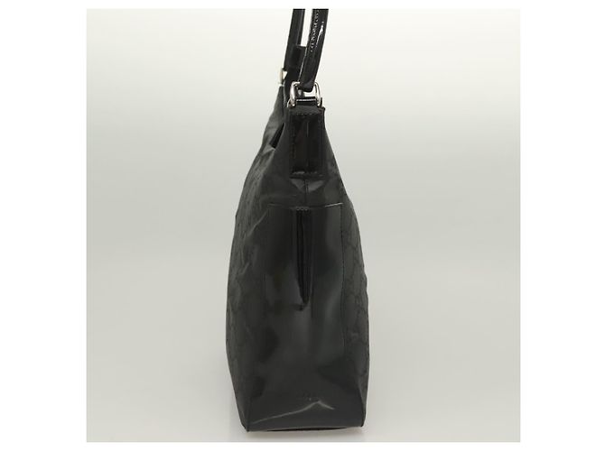 Borsa a Spalla in Tela GG Gucci Outlet Nera Argento 77112 3444 Auth ep9749 Nero - vista 5