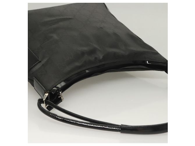 Borsa a Spalla in Tela GG Gucci Outlet Nera Argento 77112 3444 Auth ep9749 Nero - vista 6