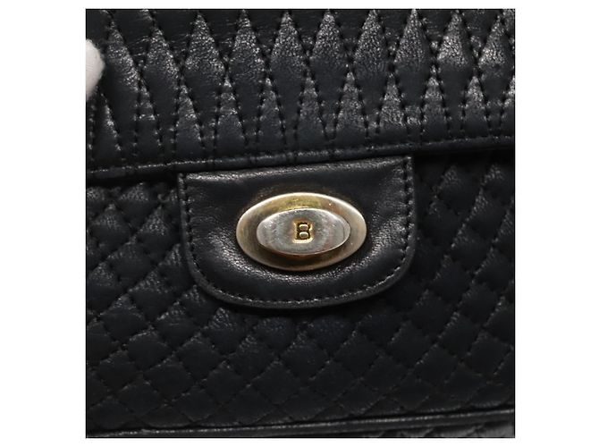 BALLY Borsa a Spalla con Catena Pelle Nera Oro Auth bs27966 Nero D'oro - vista 10