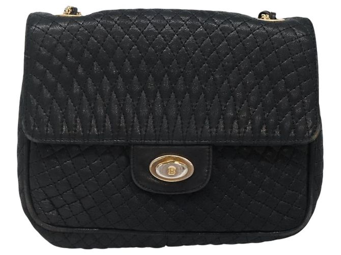 BALLY Borsa a Spalla con Catena Pelle Nera Oro Auth bs27966 Nero D'oro - vista 13