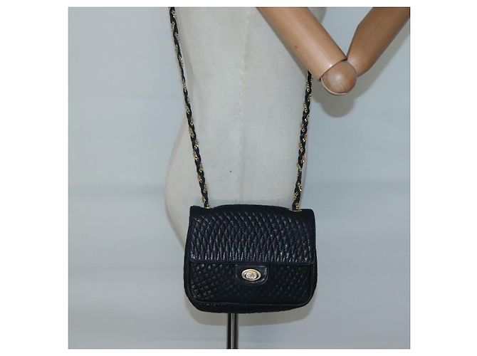 BALLY Borsa a Spalla con Catena Pelle Nera Oro Auth bs27966 Nero D'oro - vista 20