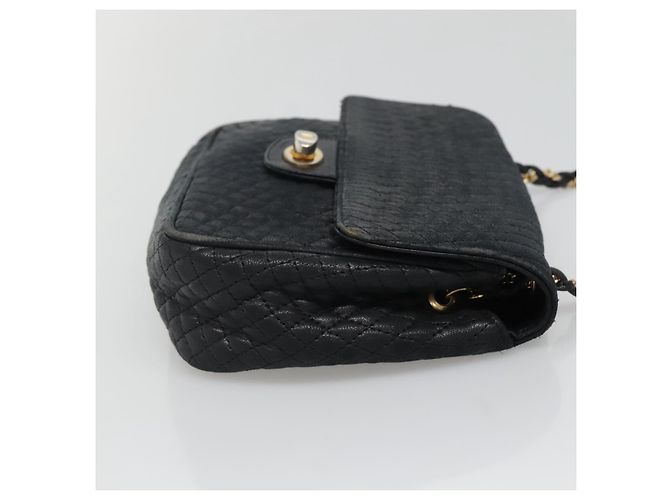 BALLY Borsa a Spalla con Catena Pelle Nera Oro Auth bs27966 Nero D'oro - vista 3