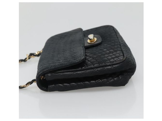 BALLY Borsa a Spalla con Catena Pelle Nera Oro Auth bs27966 Nero D'oro - vista 4