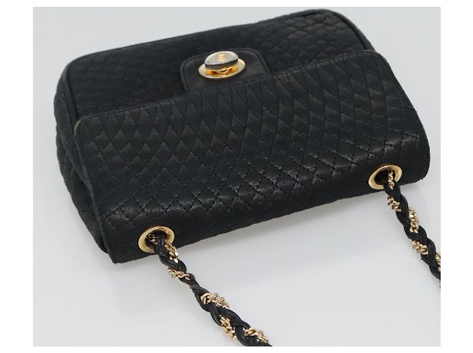 BALLY Borsa a Spalla con Catena Pelle Nera Oro Auth bs27966 Nero D'oro - vista 6