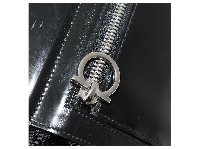 Borsa a mano Salvatore Ferragamo in nylon nero e argento Auth bs27184 - vista 19