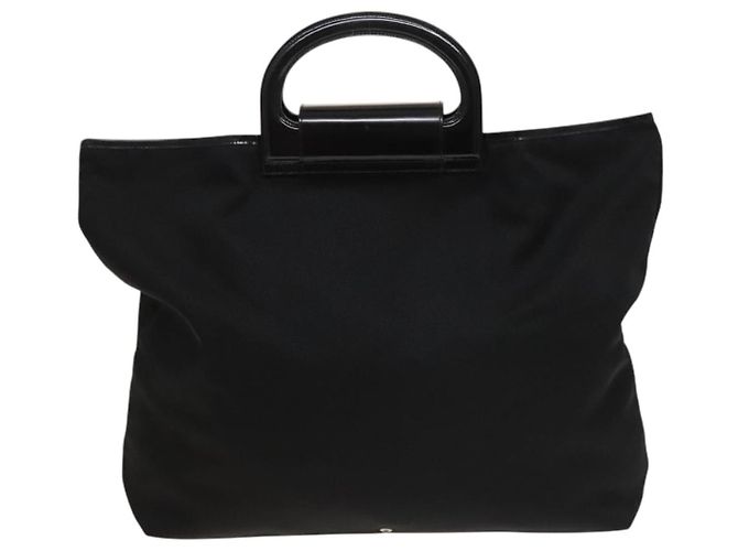 Borsa a mano Salvatore Ferragamo in nylon nero e argento Auth bs27184 - vista 2
