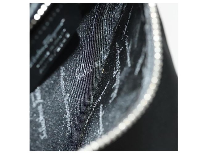 Borsa a mano Salvatore Ferragamo in nylon nero e argento Auth bs27184 - vista 20