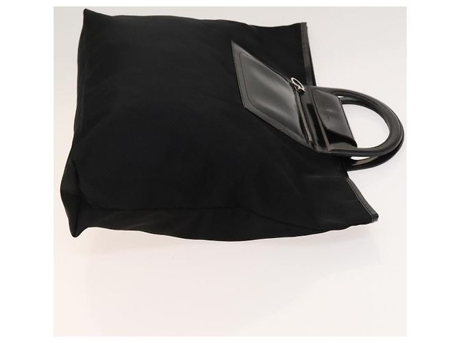 Borsa a mano Salvatore Ferragamo in nylon nero e argento Auth bs27184 - vista 3