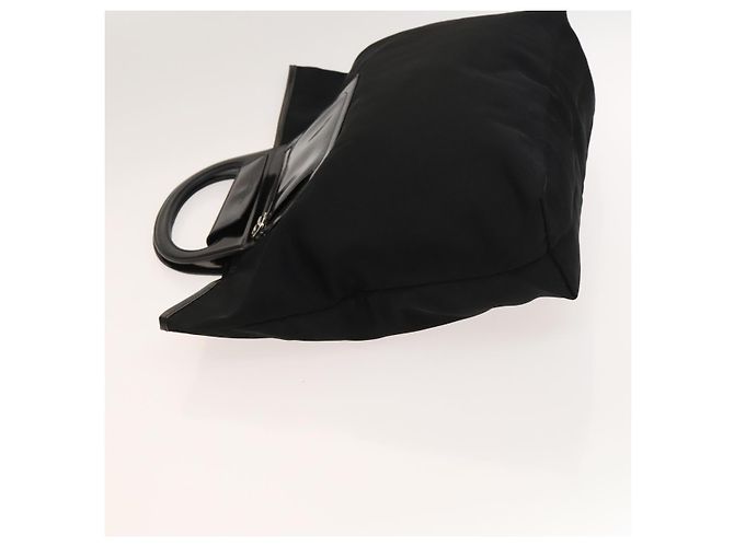 Borsa a mano Salvatore Ferragamo in nylon nero e argento Auth bs27184 - vista 4