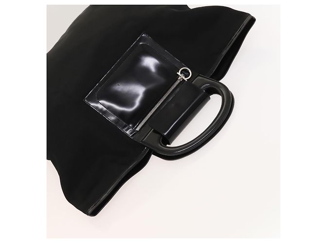 Borsa a mano Salvatore Ferragamo in nylon nero e argento Auth bs27184 - vista 6