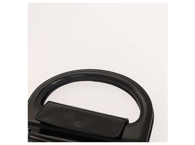 Borsa a mano Salvatore Ferragamo in nylon nero e argento Auth bs27184 - vista 8