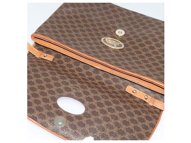Céline Borsa a Spalla in Tela Macadam CELINE in Pelle PVC Marrone Oro Auth ep9642 D'oro - vista 10
