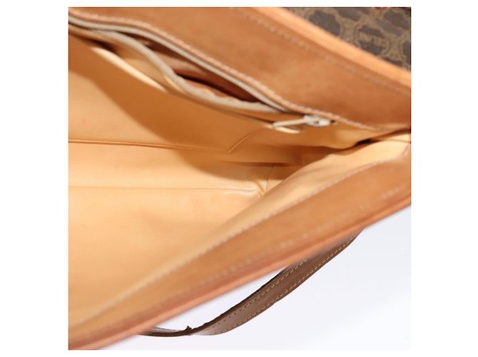 Céline Borsa a Spalla in Tela Macadam CELINE in Pelle PVC Marrone Oro Auth ep9642 D'oro - vista 20