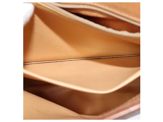 Céline Borsa a Spalla in Tela Macadam CELINE in Pelle PVC Marrone Oro Auth ep9642 D'oro - vista 23