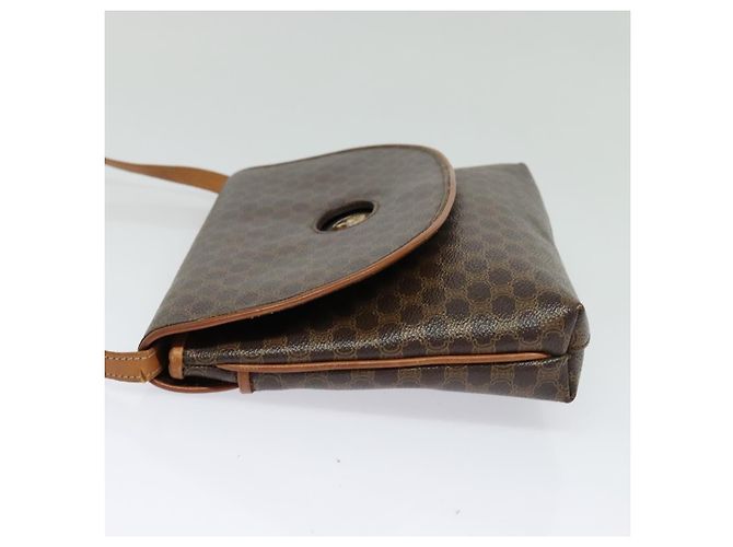 Céline Borsa a Spalla in Tela Macadam CELINE in Pelle PVC Marrone Oro Auth ep9642 D'oro - vista 3
