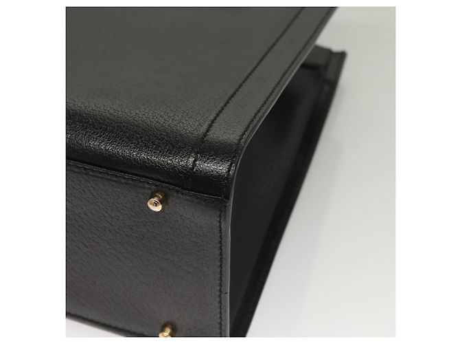 Borsa a mano in pelle nera e oro GUCCI Bamboo 002 0260 Auth ep9314 Nero D'oro - vista 14