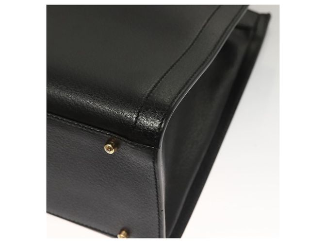 Borsa a mano in pelle nera e oro GUCCI Bamboo 002 0260 Auth ep9314 Nero D'oro - vista 16