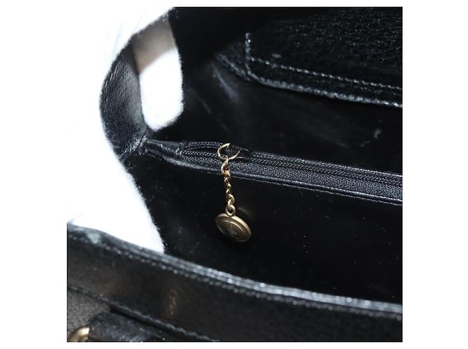 Borsa a mano in pelle nera e oro GUCCI Bamboo 002 0260 Auth ep9314 Nero D'oro - vista 20