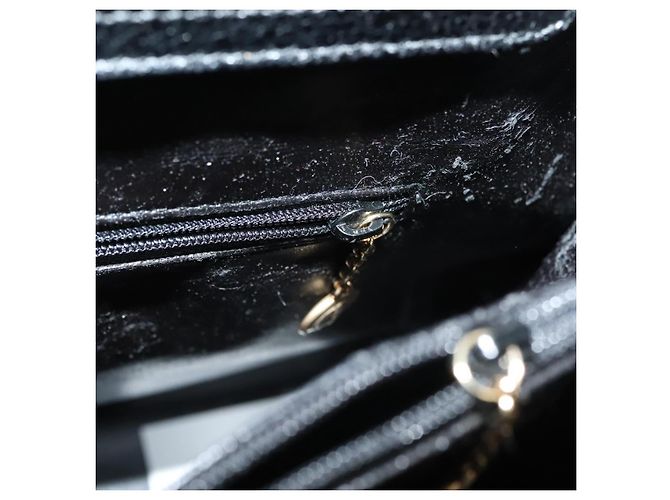 Borsa a mano in pelle nera e oro GUCCI Bamboo 002 0260 Auth ep9314 Nero D'oro - vista 21