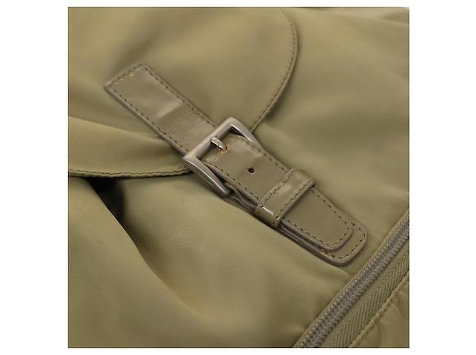 Zaino PRADA in nylon khaki argento autentico bs27513 Cachi - vista 20