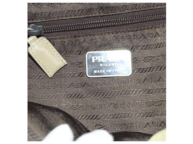Zaino PRADA in nylon khaki argento autentico bs27513 Cachi - vista 24