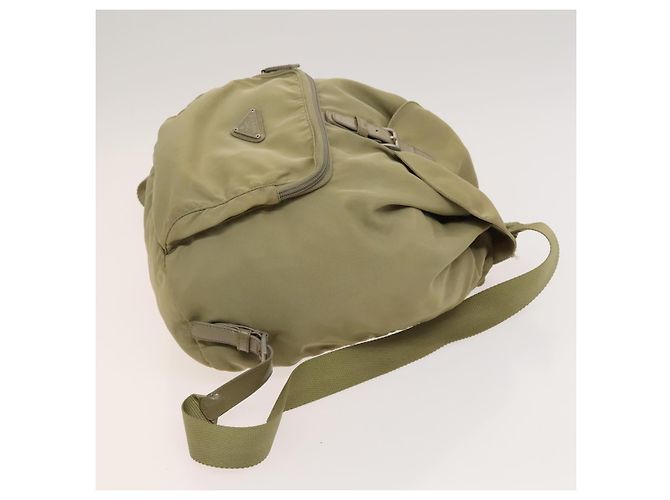 Zaino PRADA in nylon khaki argento autentico bs27513 Cachi - vista 3