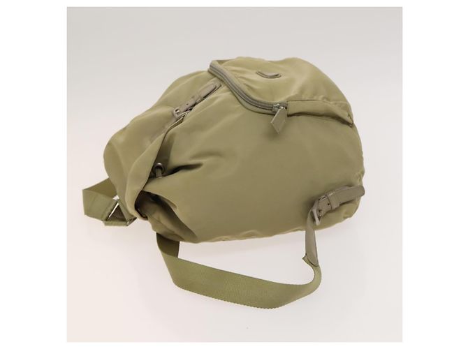 Zaino PRADA in nylon khaki argento autentico bs27513 Cachi - vista 4