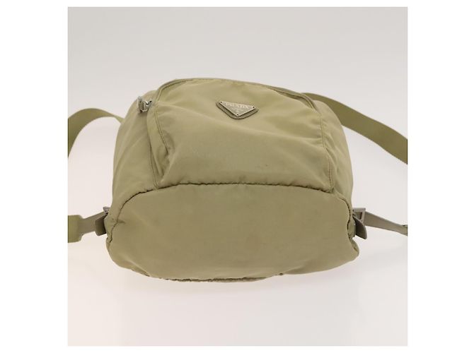 Zaino PRADA in nylon khaki argento autentico bs27513 Cachi - vista 5