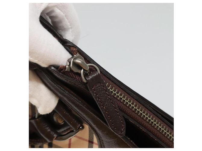 Burberry Nova Check Handtasche aus Canvas Beige Silber Authentisch ep9645 - Ansicht 10