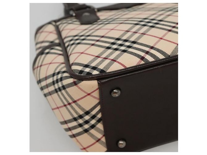Burberry Nova Check Handtasche aus Canvas Beige Silber Authentisch ep9645 - Ansicht 14