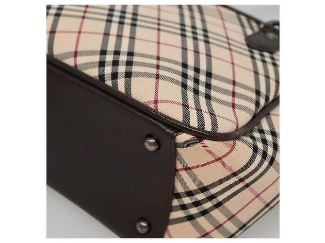Burberry Nova Check Handtasche aus Canvas Beige Silber Authentisch ep9645 - Ansicht 15