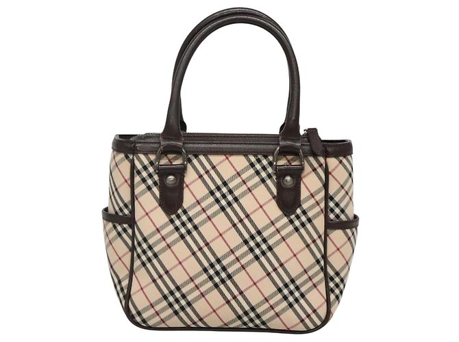 Burberry Nova Check Handtasche aus Canvas Beige Silber Authentisch ep9645 - Ansicht 2