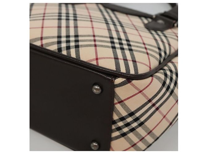 Burberry Nova Check Handtasche aus Canvas Beige Silber Authentisch ep9645 - Ansicht 9