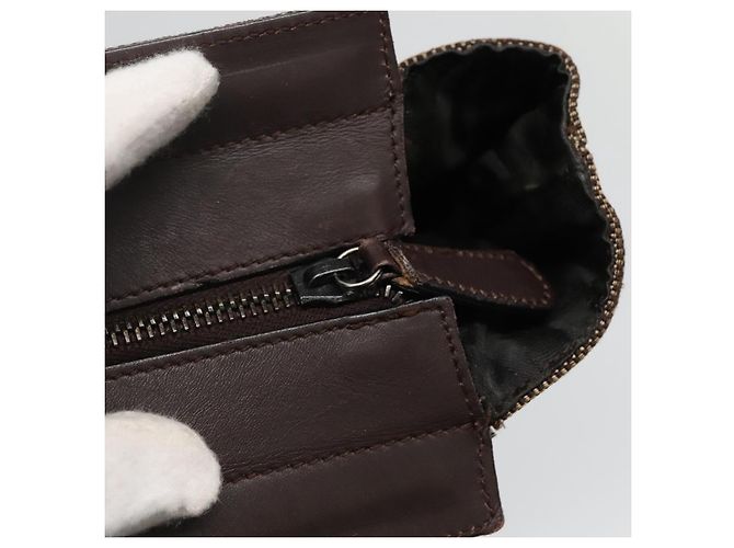 Borsa a Spalla con Catena Salvatore Ferragamo in Tela e Pelle Marrone Argento Auth bs27823 - vista 10