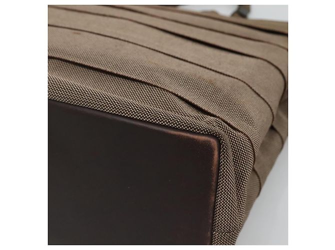 Borsa a Spalla con Catena Salvatore Ferragamo in Tela e Pelle Marrone Argento Auth bs27823 - vista 16