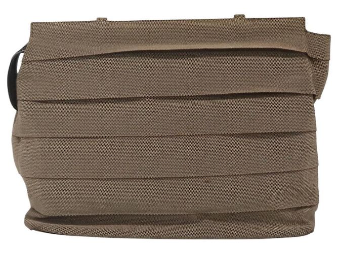 Borsa a Spalla con Catena Salvatore Ferragamo in Tela e Pelle Marrone Argento Auth bs27823 - vista 2