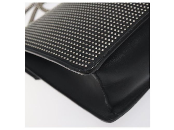 Borsa a spalla Chain Betty in pelle nera e argento di SAINT LAURENT Auth 130120 Nero - vista 17