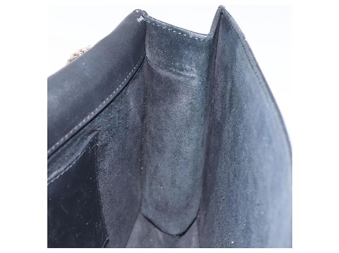 Borsa a spalla Chain Betty in pelle nera e argento di SAINT LAURENT Auth 130120 Nero - vista 19
