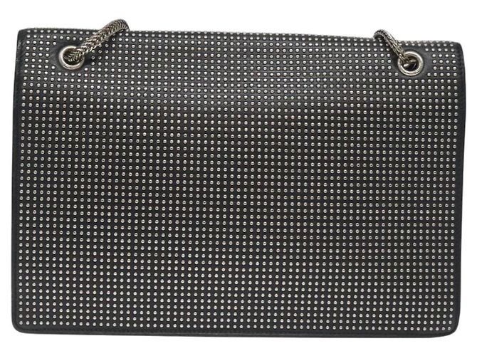 Borsa a spalla Chain Betty in pelle nera e argento di SAINT LAURENT Auth 130120 Nero - vista 2