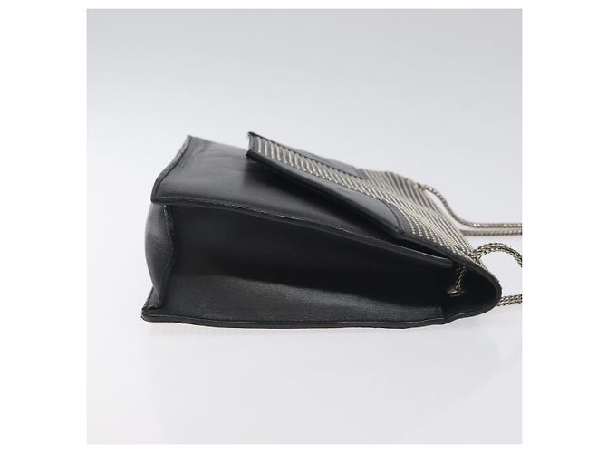 Borsa a spalla Chain Betty in pelle nera e argento di SAINT LAURENT Auth 130120 Nero - vista 3