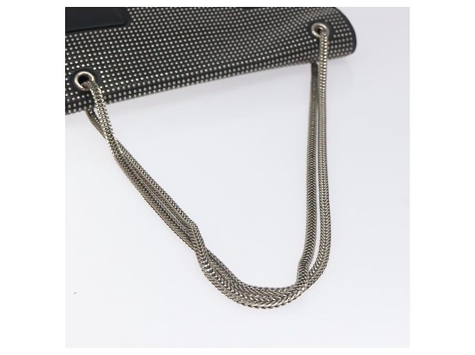 Borsa a spalla Chain Betty in pelle nera e argento di SAINT LAURENT Auth 130120 Nero - vista 7